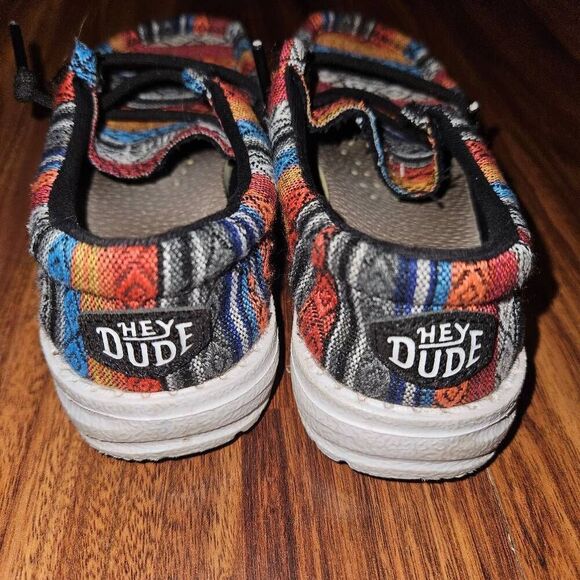 Hey Dudes Multi Colored Striped Patterned Slip On Shoes Toddler Size 9 - Picture 5 of 6